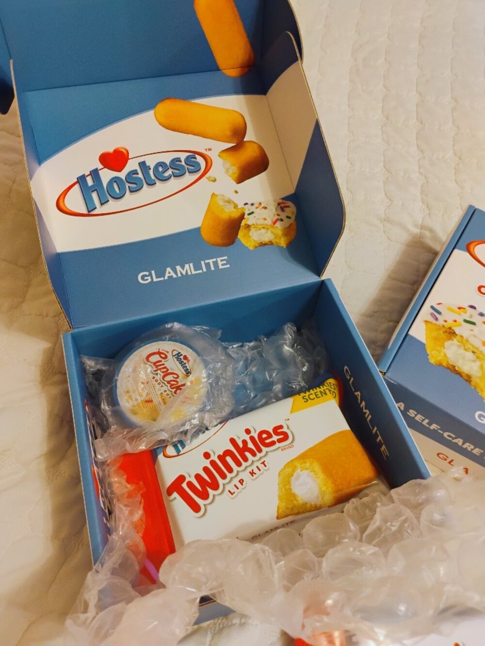 Hostess Twinkie self care Sweet retreat lip gloss trio and body lotion